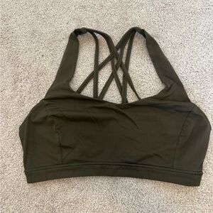 lululemon athletica Dark Green Strappy Sports Bra